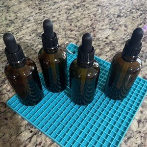 Amber Glass Dropper Bottle - 2oz - set of 4